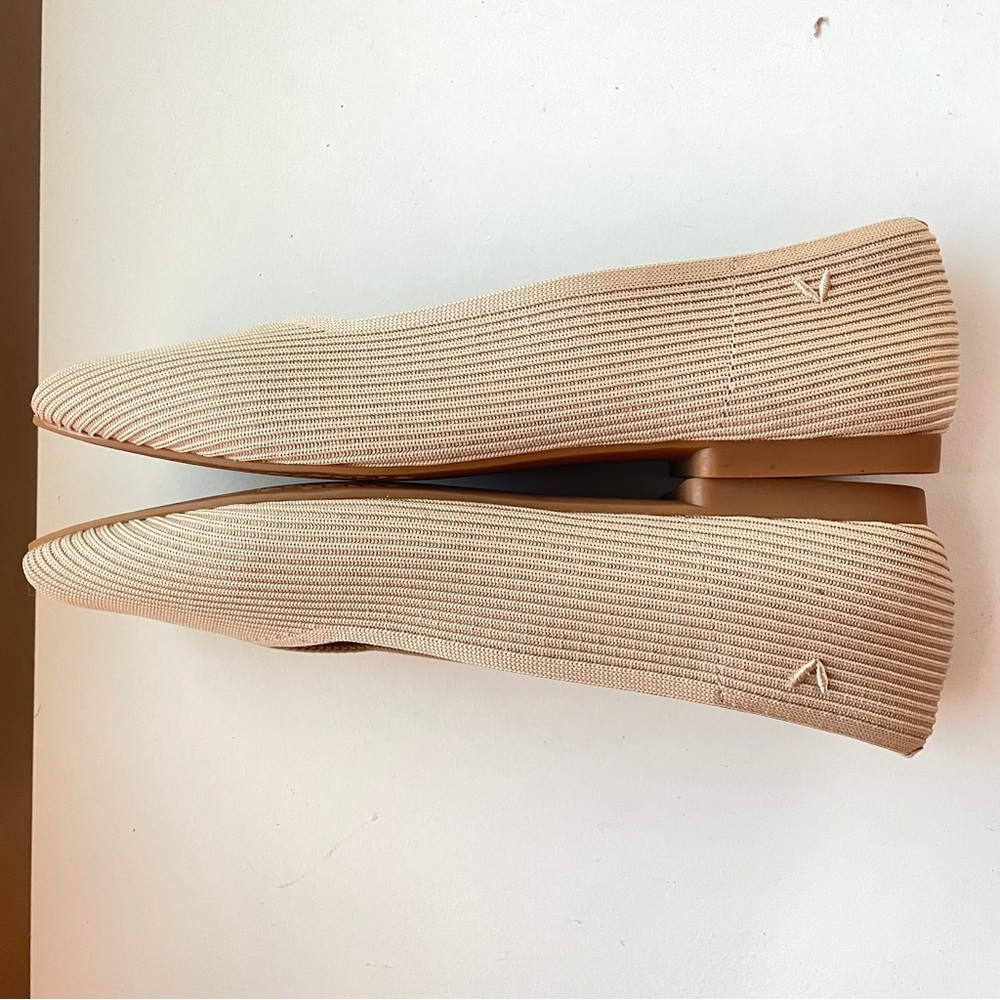 Vivaia NWOB Square-Toe V-Cut Flats Margot 2.0 Beige Almond Breathable 10.5 - Picture 8 of 12